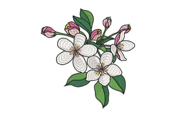 Apple Blossom Elegance Embroidery