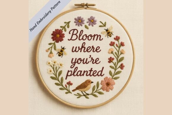 Bloom Where You’re Planted Embroidery
