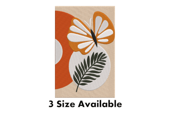 Boho Butterfly Leaf Embroidery File