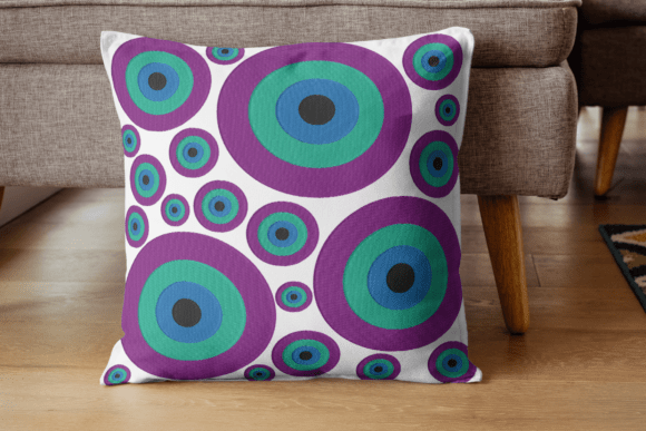 Colorful Concentric Circle Embroidery