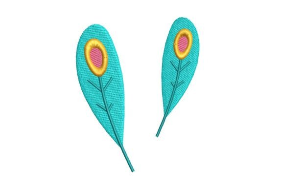 Colorful Peacock Feather Eye Spot Embroidery Design