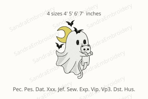 Cute Halloween Ghost Embroidery Design