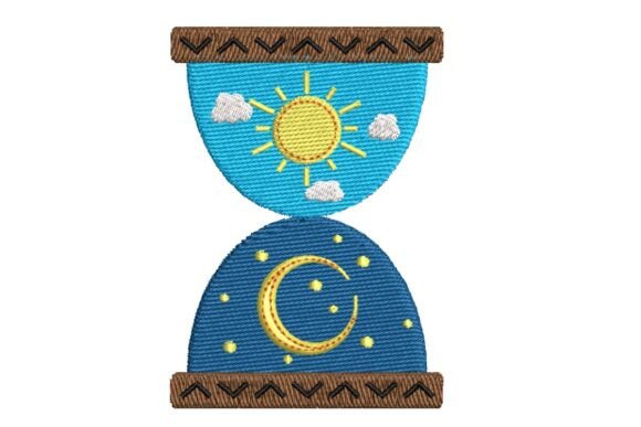 Day and Night Hourglass Embroidery Design
