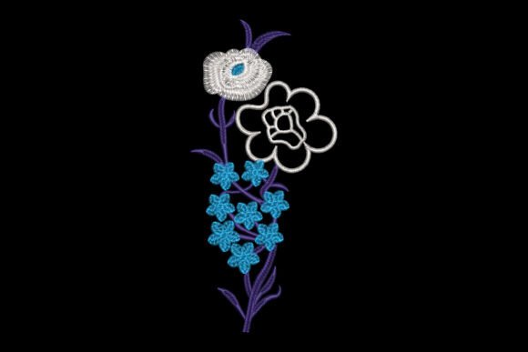Elegant Blooming Stem Embroidery