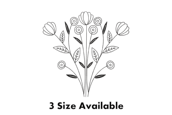 Elegant Floral Bouquet Embroidery File