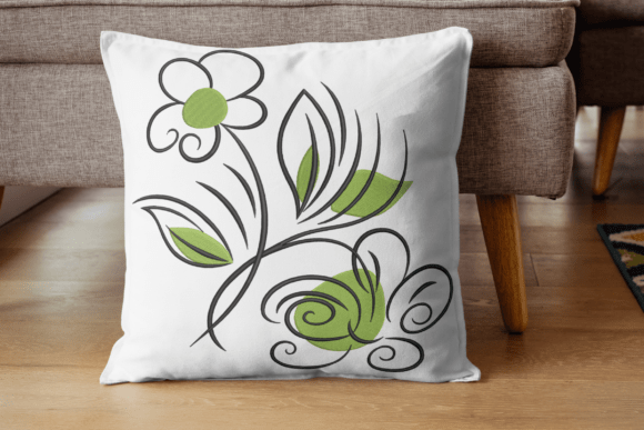 Elegant Floral Leaf Embroidery Design