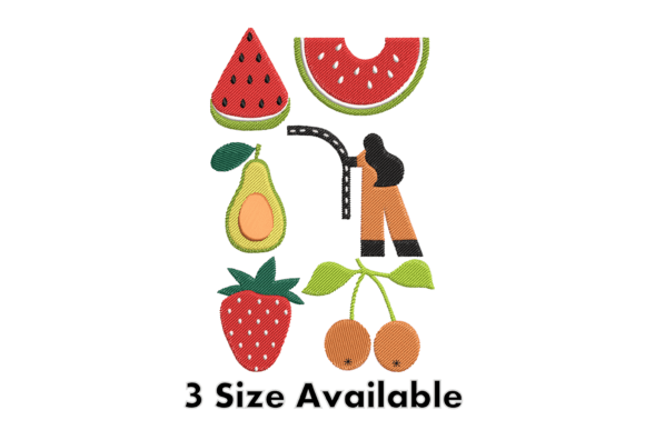 Fresh Fruit Embroidery Design Set