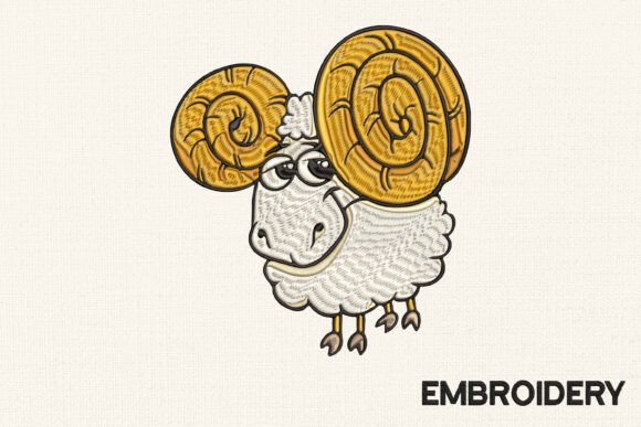 Funny Sheep Embroidery Design