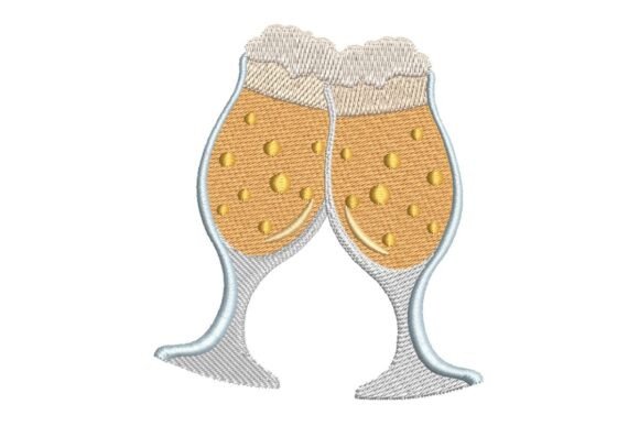 Glasses of Beer Embroidery Design