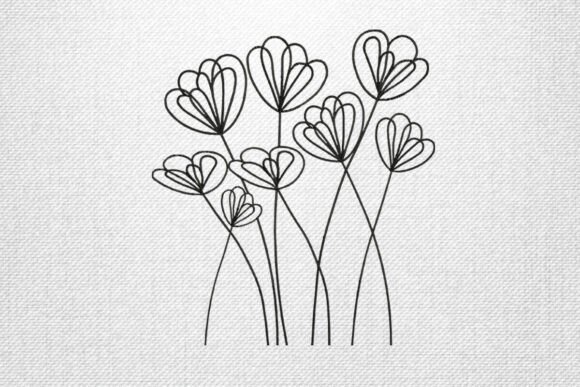 Heart Petal Floral Embroidery Design