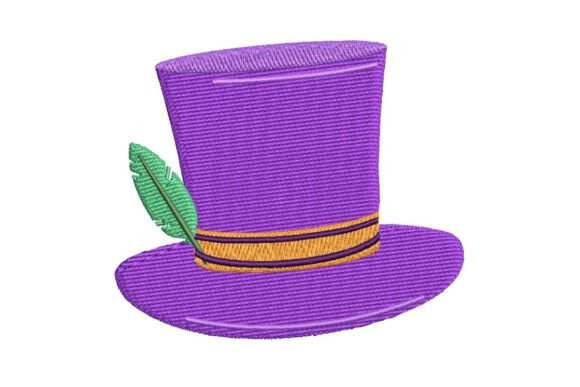 Magical Purple Top Hat Embroidery Design