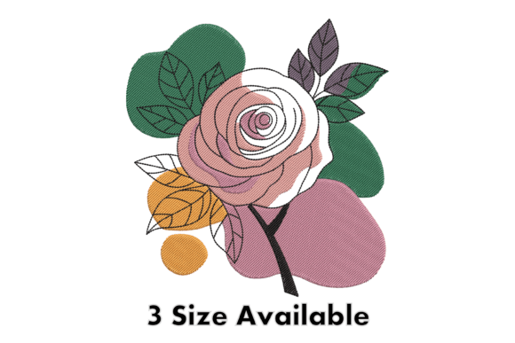 Modern Rose Floral Embroidery Design