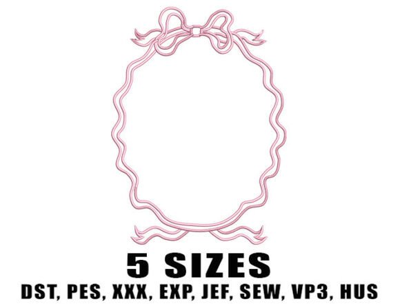 Pink Bow Flower Girl Embroidery Design