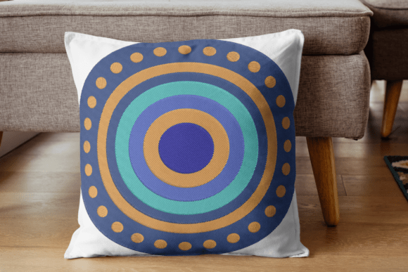 Retro Circle Art Embroidery Design