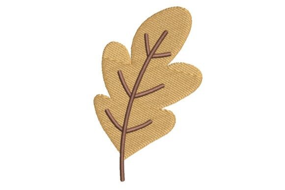 Simple Autumn Oak Leaf Embroidery Design