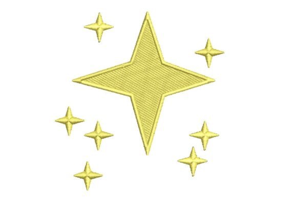 Sparkling Golden Stars Embroidery Design