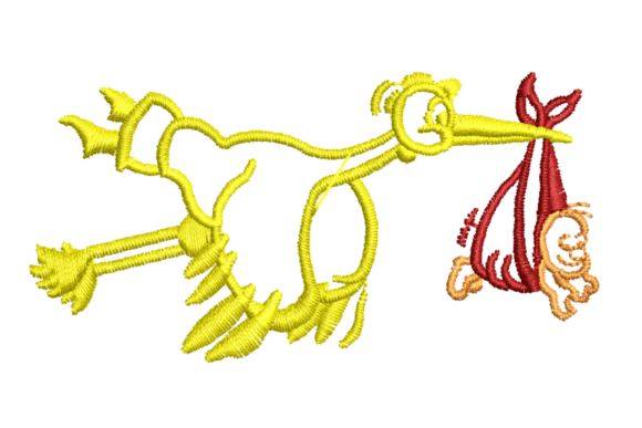 Stork Delivery Embroidery Design