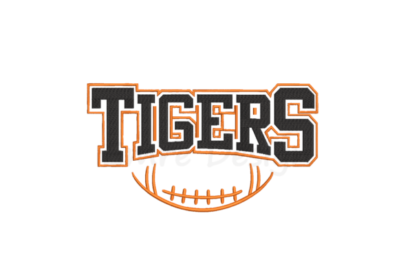 Tigers Football Embroidery Design