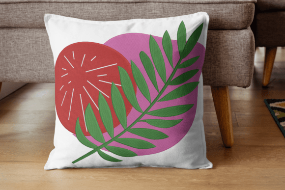 Tropical Leaf Abstract Embroidery Art
